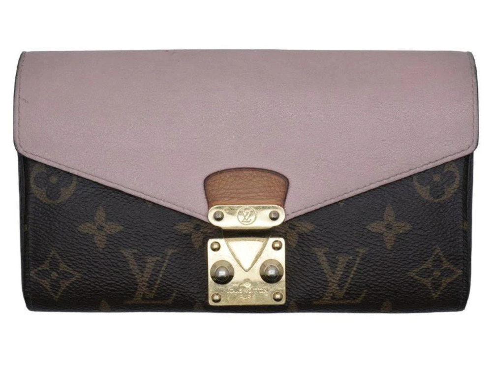 LOUIS VUITTON Portefeuille Pallas Long Wallet Monogram Taurillon Leather